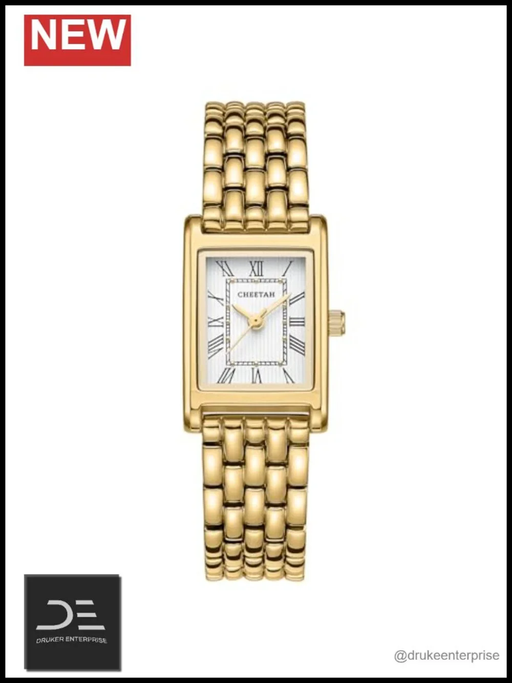 Rectangular Roman Dial Watches with Vintage Bracelet Stainless Steel Quartz